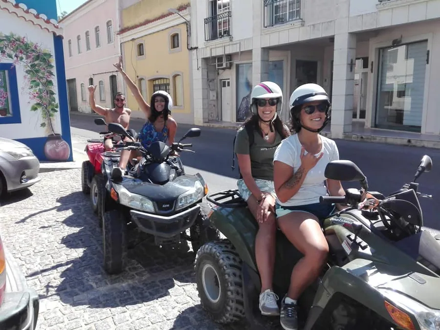 Quad riders stopping in Monchique village